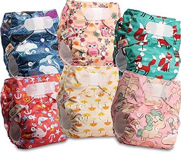 Littles and Bloomz - Pañal reutilizable para bebé con velcro, 6 pañales, FLV2-0608