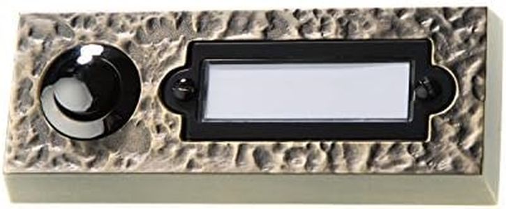 Huber bouton de sonnette en métal - bouton de sonnette avec plaque signalétique - bouton de sonnette I en laiton chromé - bouton-poussoir