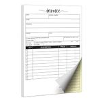 321Done 2-Part Carbonless Invoice Pad, 50 Sets (5.5" x 8.5") Carbon Copy White Yellow Sales Receipt Book Purchase Order Form Small Business - Made in The USA