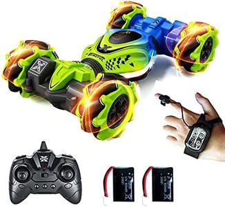 AUSLEE Gesture Sensor RC Stunt Car with Light Music, Remote Control Gesture Cars 30 mins Playing Time (Green)