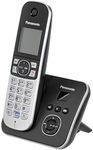 Panasonic KX-TG6821GB DECT Cordless Telephone with Answering Machine (Low Radiation, Eco Mode, Gap Telephone, Landline, Call Block) Black