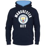 MANCHESTER CITY FC Official Football Gift Boys Fleece Graphic Hoody 10-11 Years Navy Blue