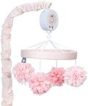 Lambs & Ivy Signature Botanical Baby Pink Floral Musical Baby Crib Mobile