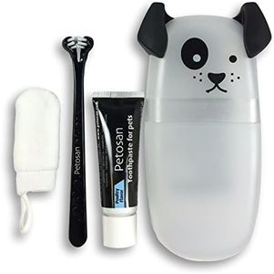 Petosan Dental Kit for Toy Dogs and Puppies - Vet-Approved Toothbrush, Toothpaste, Finger Brush Set - Small Breed, Puppy Oral Care