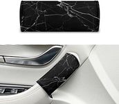 Suhoaziia 2 Pcs Black Marble Car Door Protector, Car Cane Grab Handle Cover Auto Assist Cane Grab Bar Cover Seatbelt Covers for Cars Truck SUV Car Interior Accessories for Women Men