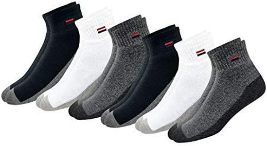 NAVYSPORT Men's Sports Socks Quarter Length Running Socks for Men Women, Pack of 6 (Shoe Size: 9-11, Multi Toe)