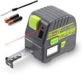 Laser Tape Measure 2-in-1, Inkerma 130Ft Laser Measurement Tool & 16Ft Measuring Tape, Digital Laser Tape Measure with M/in/Ft/Ft+in Units, LCD Display, Self-Locking Tape