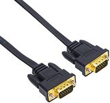 DTECH 1.8m Thin Computer Monitor VGA Cable 15 Pin Male to Male Connector Ultra Flat SVGA HD Video Wire (6 Feet, Black)