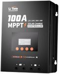 LiTime 100A (12v/24v/36v/48v) Solar Charge Controller MPPT for Lifepo4, Lithium or AGM Rechargeable Batteries, 100 Amp, 12 ~ 48 Volt Battery Compatible, Bluetooth, LCD Display, LED Indicators