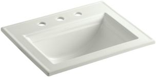 KOHLER K-2337-8-NY Memoirs Self-Rimming Bathroom Sink with Stately Design and 8" Centers, Dune