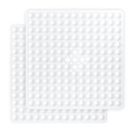 Yorkshire Bedding Square Shower Mat Non Slip 2 Pack - 53x53cm Soft Rubber Bathroom Mats with 164 Strong Suction Cups Grip and Drain Holes - PVC Bath Tub Mat Machine Washable (White)