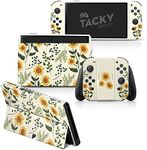 Tacky Design Sunflowers Skin Compatible with Nintendo Switch OLED Skin Blossom, Vinyl 3M Pink Stickers Compatible with Joy-Con, Console, and Dock Full Wrap Decal