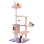 COSTWAY Cat Tree, Multi-level Cat Climbing Tower with Sisal Covered Scratching Posts, Condo, Hammock, Dangling Toy, Indoor Kitty Activity Furniture Play House