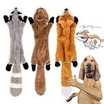 3 Pack Dog Squeaky Chew Toys No Stuffing Dog Toys Plush Animal Dog Toys for Small Medium Dog