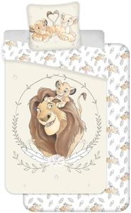Parure de Lit Roi Lion 3 Pièces 100% Coton - Housse de Couette 140x200 cm + Taie d'oreiller 65x65 cm + Drap-Housse