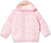 Carter's Girls Heavyweight Jacket, Warm, Hooded, Water-Resistant Winter Coat, Rainbow, 6X