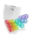 Fullicon Weekly Pill Organizer, Pill Organizer 3 Times A Day for Travel, Spill Proof Pill Holder 7 Day, Large Pill Organizer for Medicine, Vitamin, Fish Oil, and Supplement (Clear Rainbow)