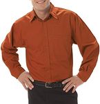 Blue Generation BG8330 - Men's Long Sleeve FINE LINE Twill (Medium, Burnt Orange)