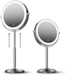 Fancii 8 Inch Lighted Makeup Mirror with Magnification, 10X /1X - Height Adjustable, Rechargeable, Double Sided LED Vanity Mirror with Light and Stand, 360° Swivel (Hailey)