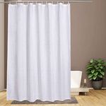 AURA FAB - Shower Curtains for Bathroom (White ZigZag, 6feet width X 7feet height)