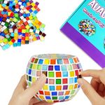 AUAUY Glass Mosaic Candle Holder Kit, Creativity DIY Stained Glass Kit for Children, Arts and Crafts Kit for Kids & Adults, Tealight Candle Holder for Home Lighting Decor, Handmade Artwork Kids Gifts