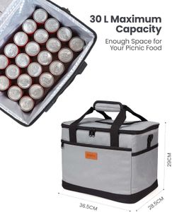 Kollea 30L Insulated Cooler Bag – Leak-Proof Lunch Box with Straps, Multi-Pocket, Travel & Picnic