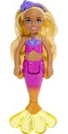 Barbie Dreamtopia Chelsea Mermaid Small Doll with Removable Hair Accessory, Wavy Blonde Hair & Ombre Tail, Bends at Waist