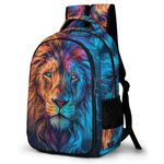 TPISLI Lion King Backpack for Kids Boys Elementary Children's Schoolbag Student Book Bag with King of The Prairie