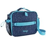 Bentgo Kids Lunch Bag - Confetti Designed Insulated Lunch Bag for Kids 3+; Holds Lunch Box, Water Bottle & Snacks; Easy to Clean, Water Resistant, & Zip Pockets (Confetti Edition - Abyss Blue)