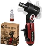 Air Grinder with Adjustable Head - 1/4" High-Speed 20,000 RPM, Rear Exhaust, Pneumatic Die Grinder for Automotive Detailing, Grinding, Deburring & Polishing (LE-G1343L)