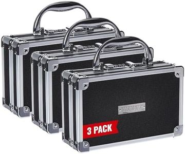Vaultz Medicine Safe Case w/Combination Lock - Pack of 3 Cases, 8.35 x 5 x 2.5 - Black