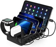 Multiple Charging Station Charger Station - Charging Station for Multiple Devices, 6 Ports USB Charging Dock for Phone| Earhead|Watch Stand, Fast Docking Station, Family Electronics Charging Center