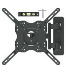 Amazon Basics Full Motion Articulating TV Monitor Wall Mount for 26-55 Inch TVs and Flat Panels up to 80 Lbs, Black