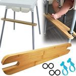 High Chair Footrest, Adjustable Height Non-Slip Natural Bamboo Wood Baby Highchairs Pedal,Foot Rest for High Chair Baby Compatible with IKEA Highchair Accessories (Bamboo)