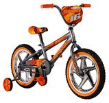 Mongoose Skid Boy's Freestyle BMX Bike with Training Wheels, 16-Inch Wheels, Grey