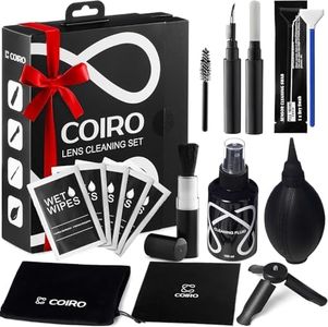 C Coiro Camera Lens Cleaning Kit for DSLR and Sensitive Electronics, 9-in-1 Lens Cleaner Spray, Camera Pen, Blower, Wipes, Sensor Cleaner, Photographer Gifts & Accessories