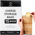 Formaticum Cheese Storage Bags - Wax Paper Bags to Keep Cheese or Charcuterie Fresh - Professional Grade Cheese Paper for Wrapping Cheese - Porous Brown Paper Bags From France - 6.25 x 11 (15 Pack)