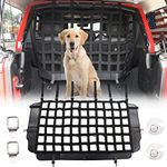 BESTAOO Pet Net Vehicle Safety Mesh Dog Barrier for Jeep Wrangler JK JL 2 Door 4-Door 2007-2024,Rear Seat Isolation Net,Easy to Install,Updated Version