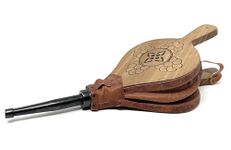 MGE - Premium Bellows for Barbecue and Fireplace - Wooden Bellows, Lighter Fireplace Blower, Wood Air Bellows - Natural Wood - Wood Bellows Fireplace Bellows, Fireside Blower Lighter - 51 cm