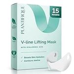 Plantifique Collagen Face Mask V-Line 15 Pcs for Skin Firming & Tightening, Double Chin & Jawline Lifting