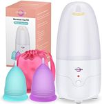 YTYOMUR Menstrual Cup Steamer Sterilizer with 2 Reusable Menstrual Cups, Period Cups Cleaner Wash Kit