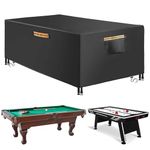 6/7/8/9 ft Pool Table Covers, Billiard Table Covers Waterproof, 420D Oxford Pool Table Cover, Indoor & Outdoor Dustproof, Fit Snooker Ping Pong Cover for Pool Table Game,8FT(102" L x 53" W x 32" H)