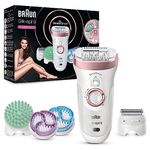 Braun Silk-épil 9 Epilator for Women, Hair Removal with SkinSpa SensoSmart Epilator for Women +13 Extras, Electric Shaver and Trimmer, Wet and Dry, Gifts for Women, UK 2 Pin Plug, 9-990, Rose Gold