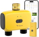 TRJZWA Dual Port WiFi Water Timer Irrigation, 2025 Latest Garden Lawn Greenhouse Yellow Water Timer, WiFi Remote Controlled Automatic Watering System Compatible with Alexa and Google Home