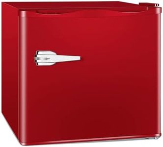 Electactic 1.2 Cu.ft Mini Freezer, Small Upright Freezer with Removable Shelf & 7 Adjustable Temperature Control, Energy Saving, Low Noise for Bedroom, Apartment, Home, Office, Red