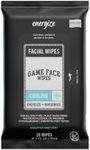 Game Face Cooling Face Wipes 25 Count XL Size Compostable Cloth Naturally Formulated and Lightly Scented Hydrating, Energizing, and Invigorating Wipes for Athletic, Sport, and On The Go Needs.