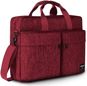 KINGSLONG Protective Laptop Shoulder Bag, 17 Inch Laptop Briefcase Messenger Bag for Men Women, Crossbody Laptop Business Briefcase for Work(Red)