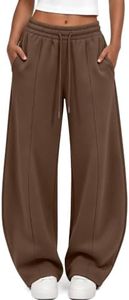 Trendy Queen Women's Barrel Sweatpants Fall Fleece Wide Leg Lounge Pants