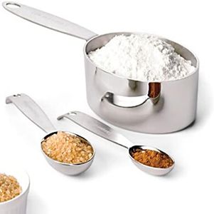 Cuisipro 747143 Stainless Steel Measuring Cup and Spoon Set Silver