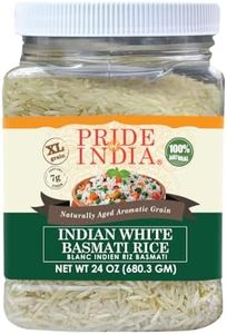 Pride Of India - Extra Long Indian Basmati Rice - Naturally Aged Aromatic Grain, 1.5 Pound Jar